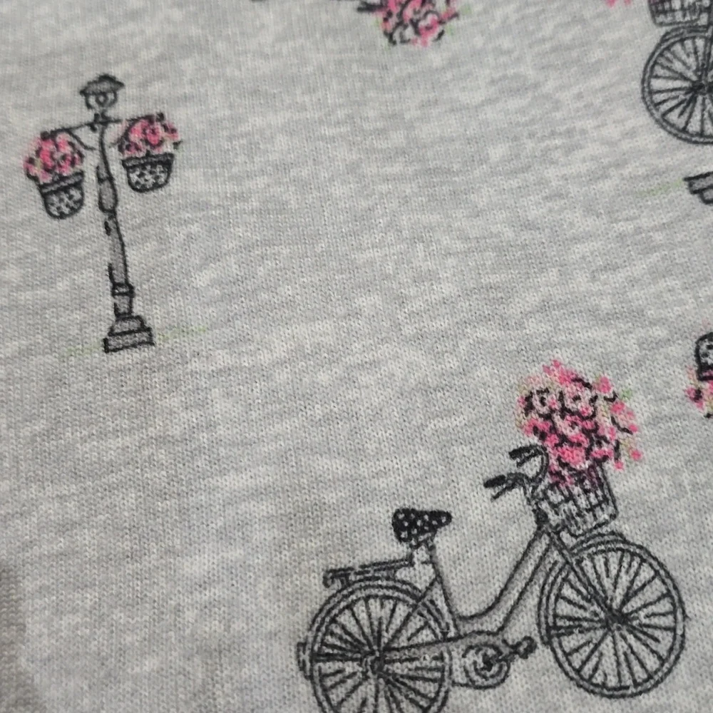 NWT-Laura Ashley Heather Bicycle Pajama Set - Picture 4 of 6